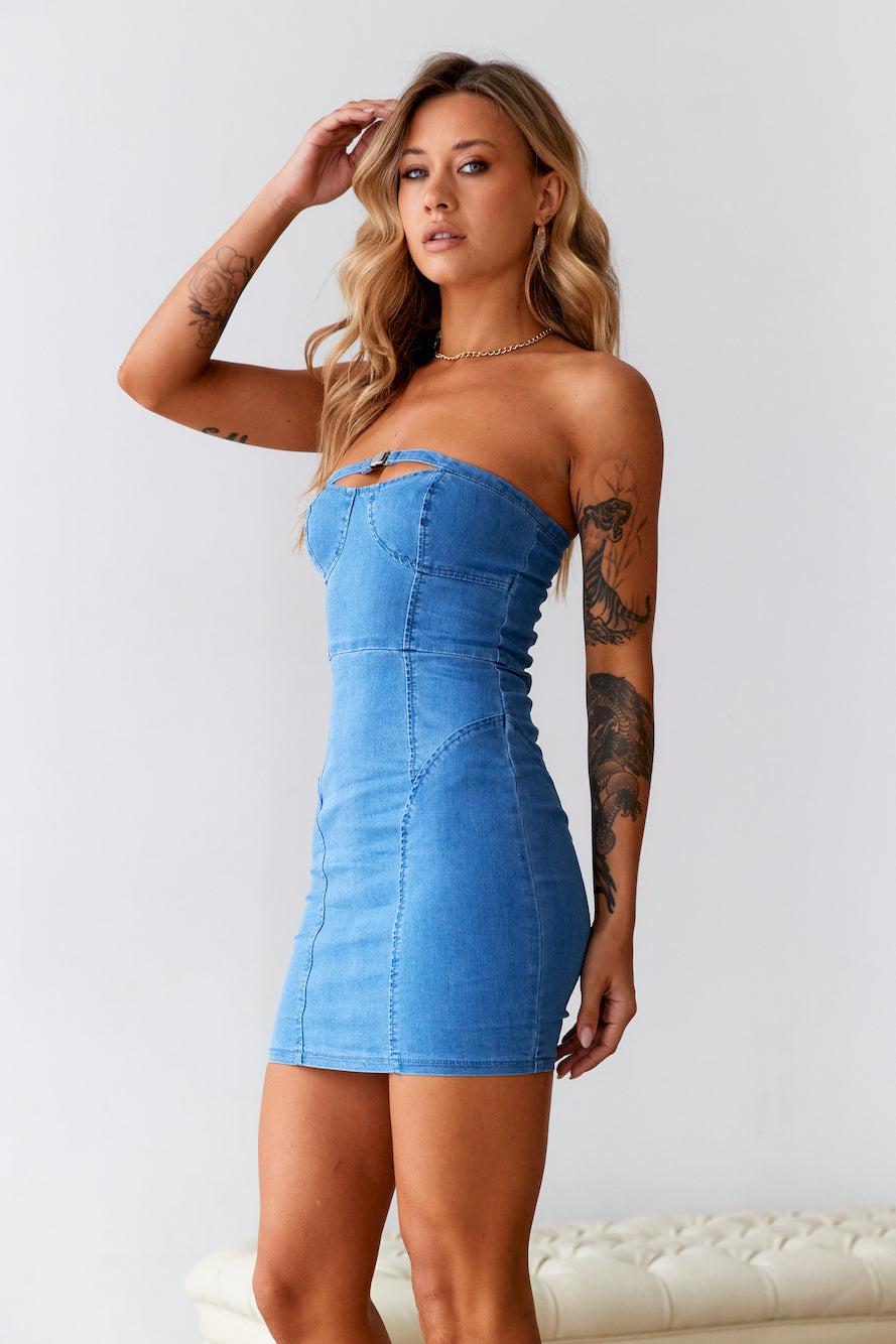 HELLO MOLLY The Eve Denim Dress Blue Product Image