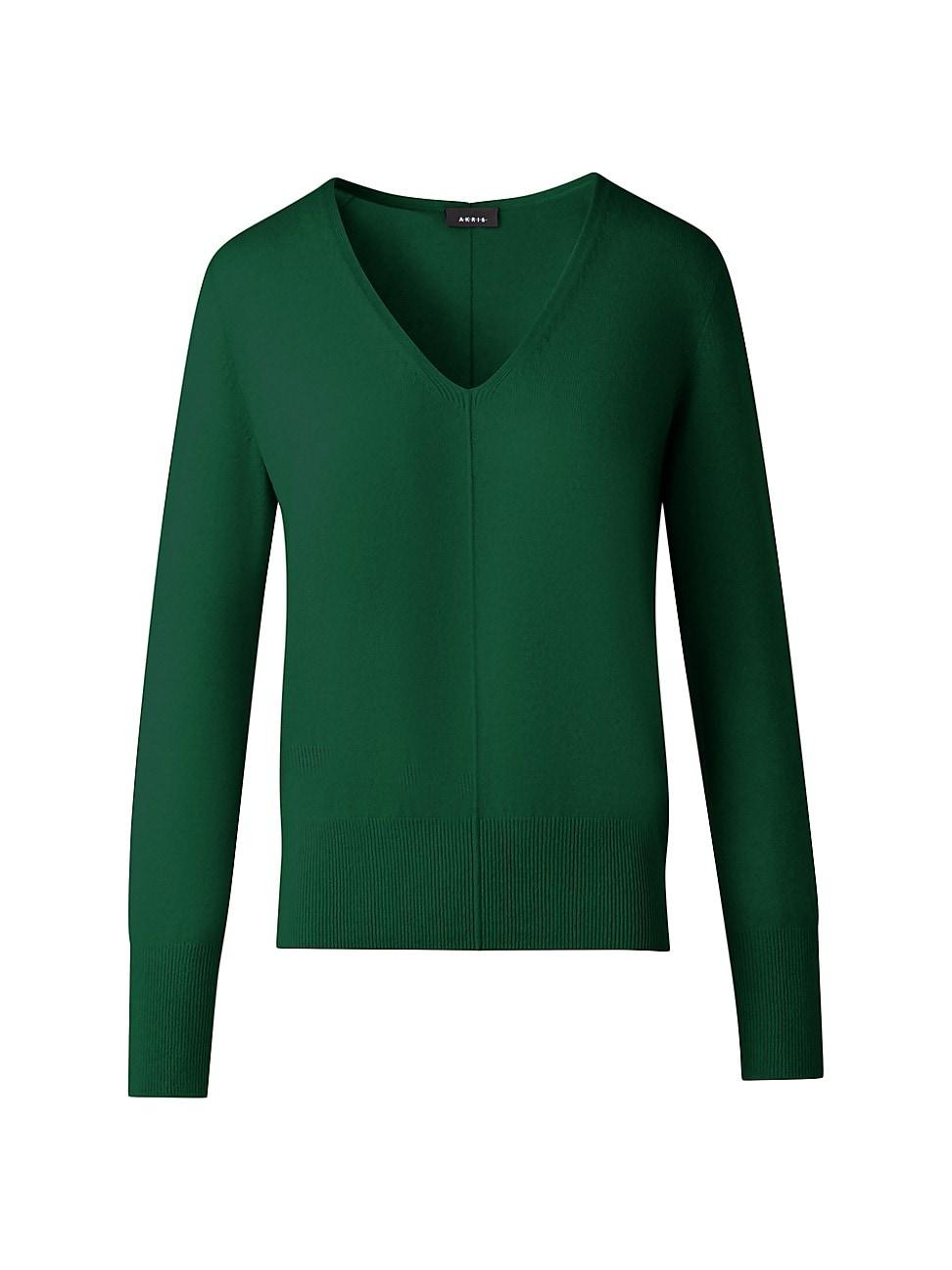 Womens V-Neck Cashmere Sweater Product Image