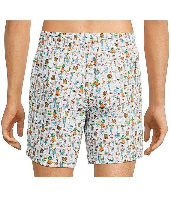 Caribbean Beach Drinks 6#double; Inseam Cabana Swim Trunks Product Image