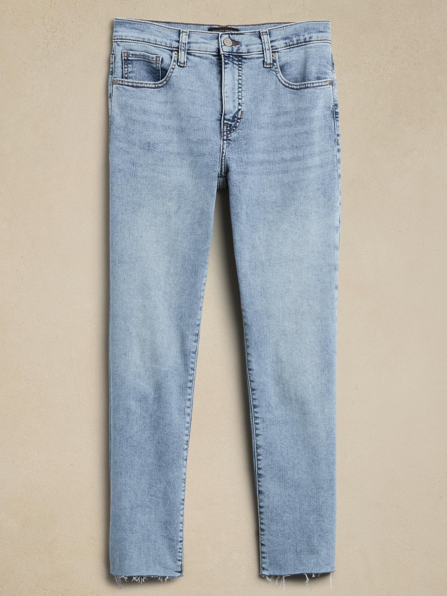 High-Rise Slim Raw Hem Jean Product Image