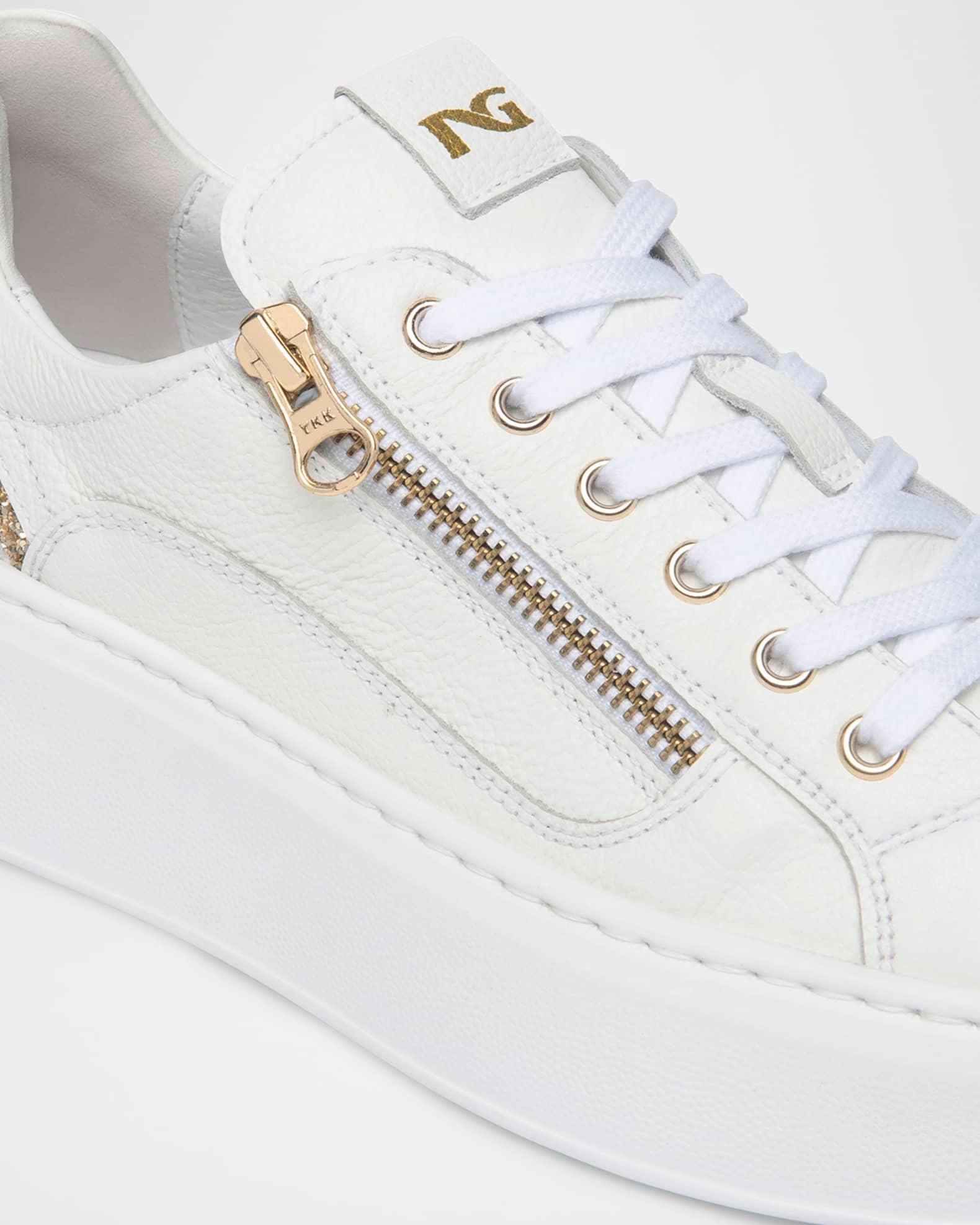 Leather Platform Side-Zip Sneakers Product Image