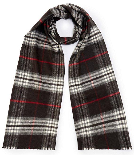 Fraas Classic Plaid Cashmink Fringe Cut Scarf Product Image