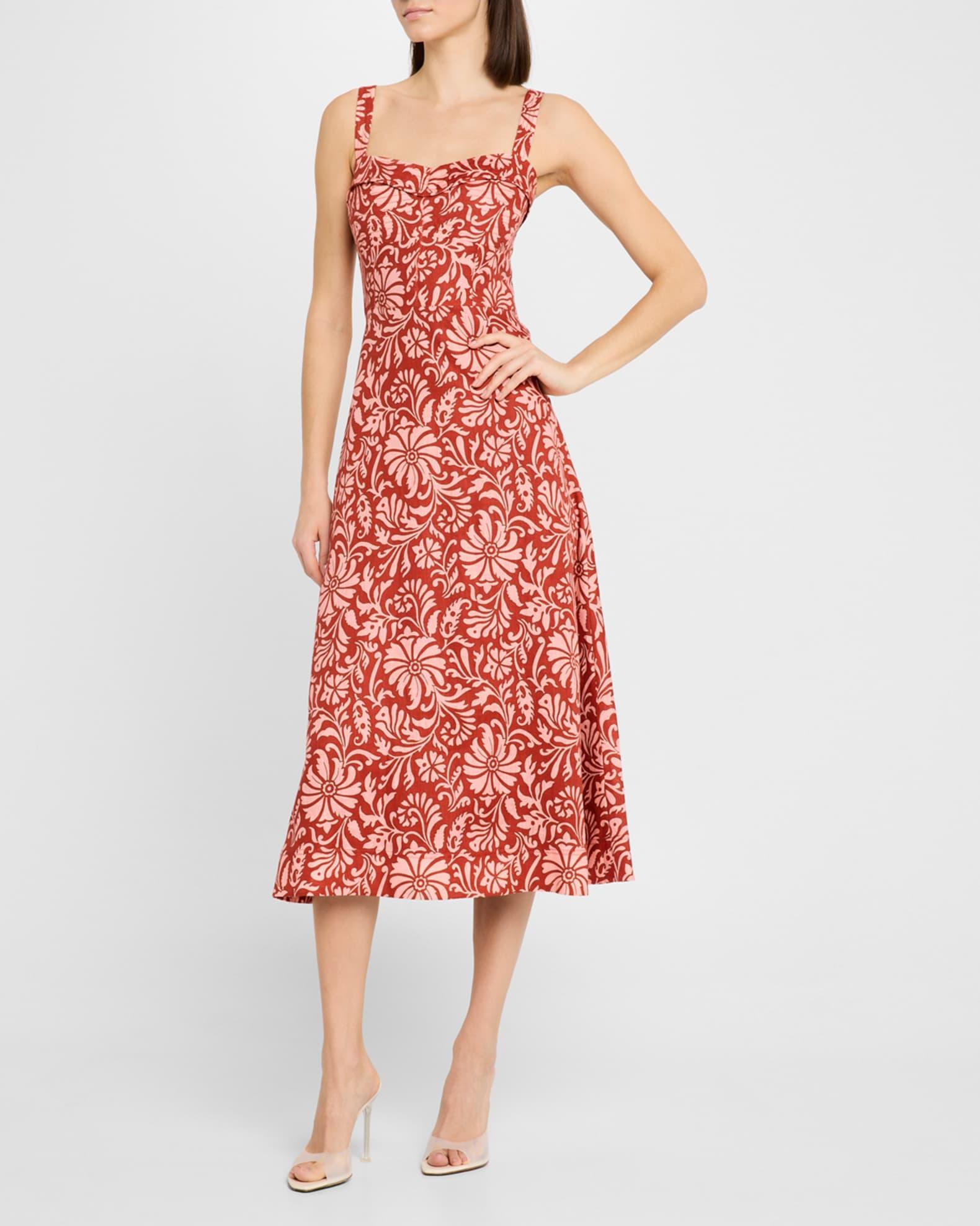 Aila Printed A-Line Midi Dress Product Image