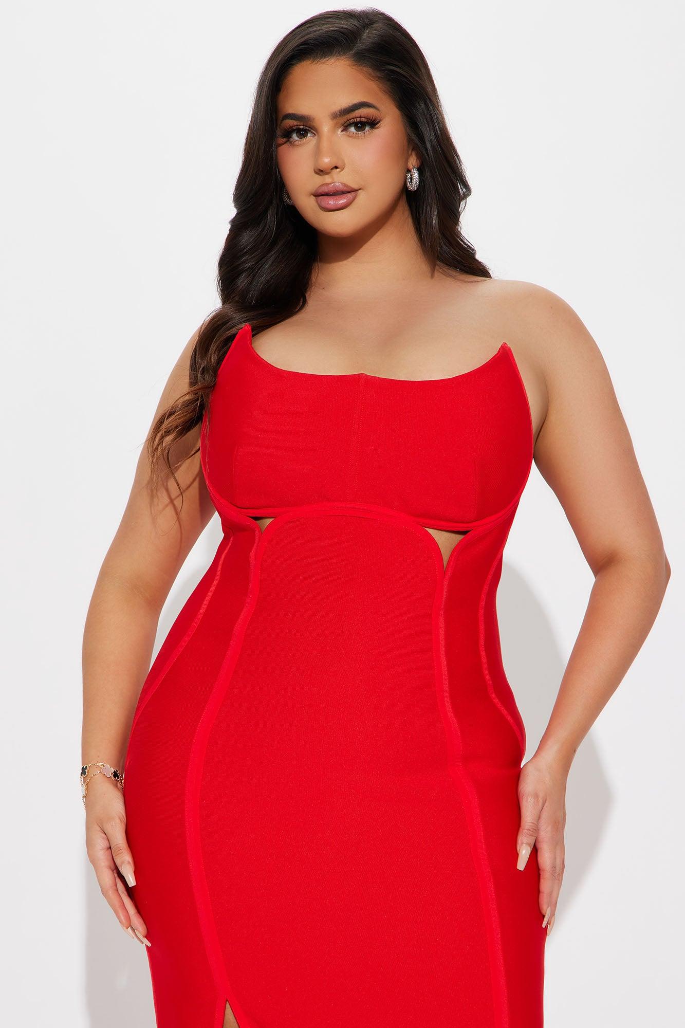 Norah Bandage Maxi Dress - Red Product Image