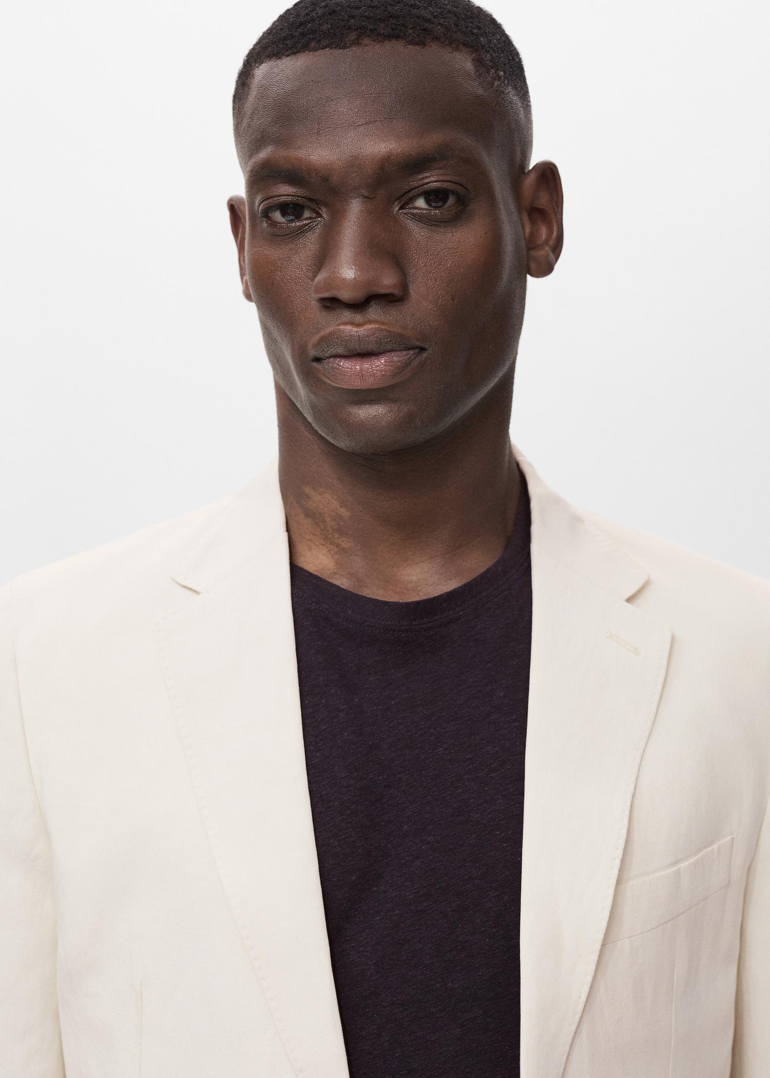 Slim-fit suit blazer made from a linen-lyocell blend - Men | MANGO USA Product Image