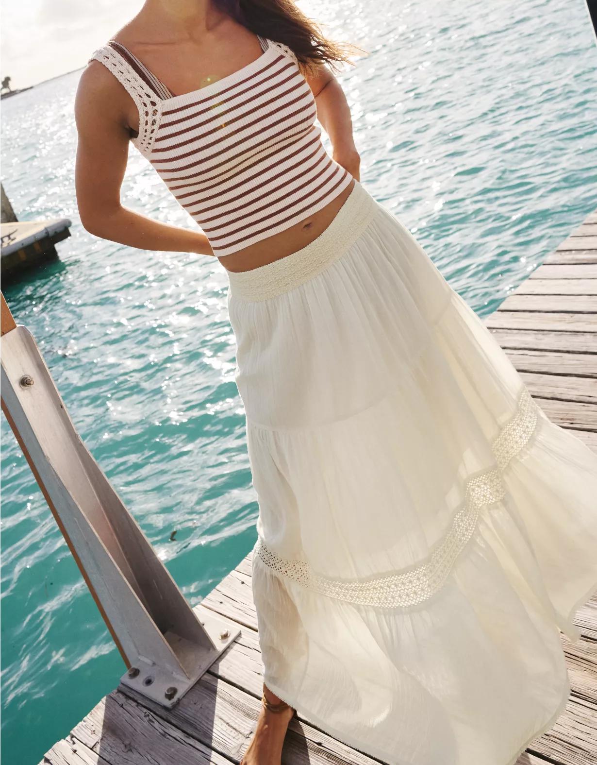 Aerie Crochet The Day Maxi Skirt Product Image