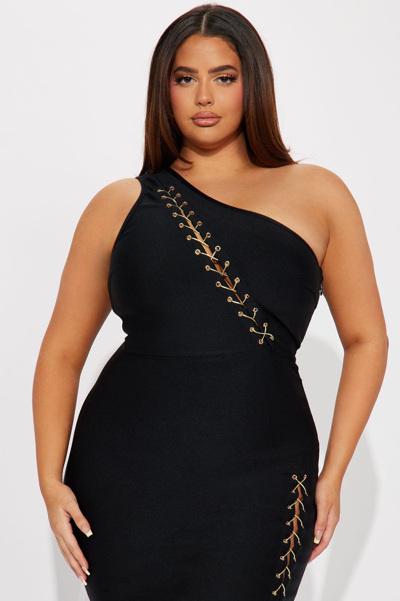 Ambitious Bandage Midi Dress - Black Product Image