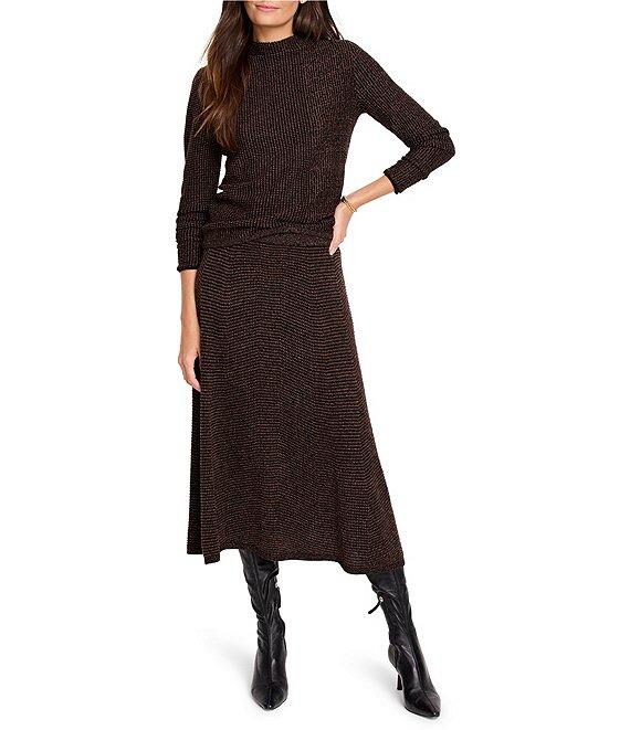 NIC + ZOE Pixel Knit Funnel Neck Long Sleeve Sweater Product Image