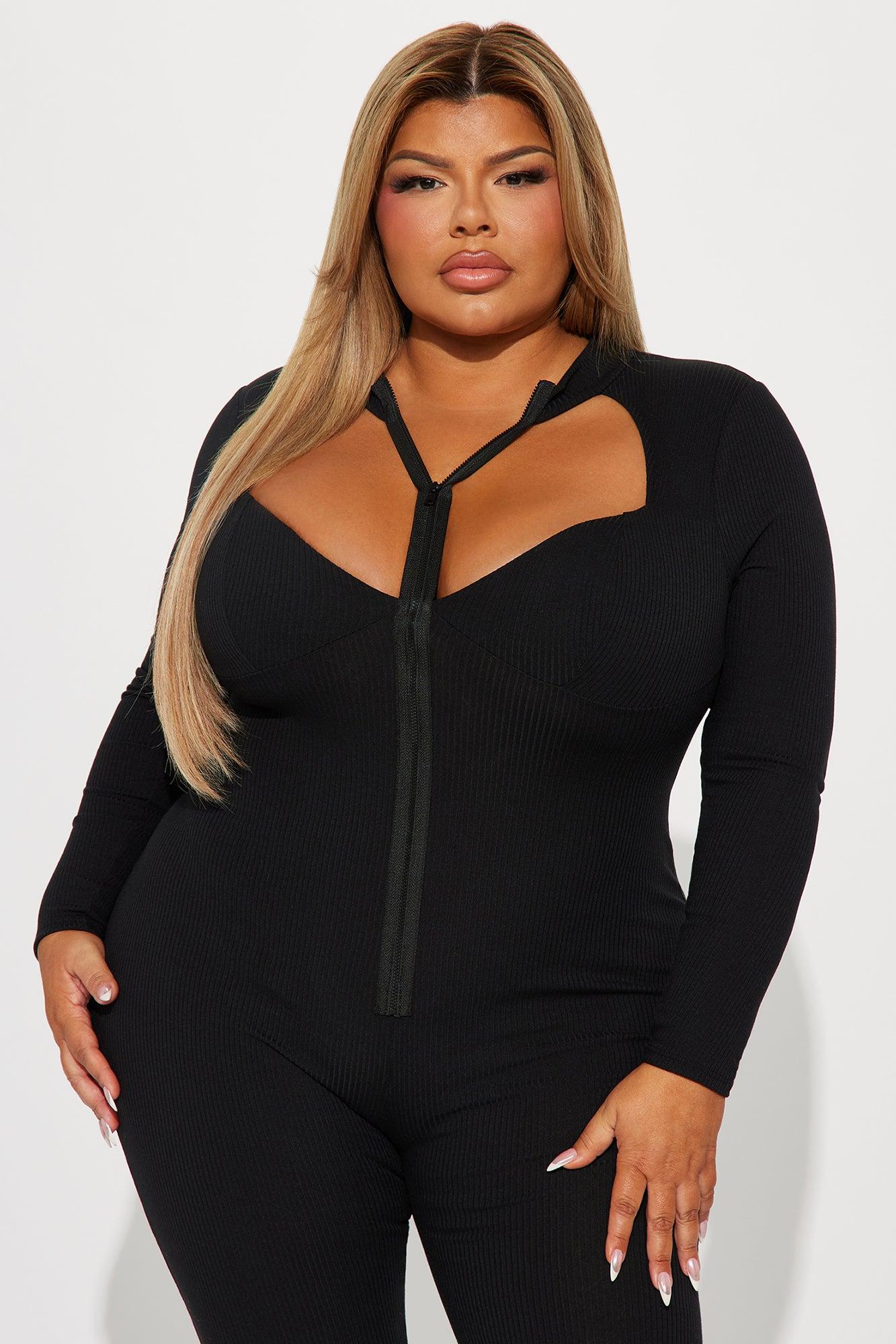 Harlow Heavy Ribbed Jumpsuit - Black Product Image