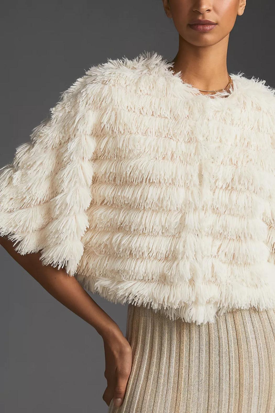 Faux Fur Tasseled Capelet Product Image