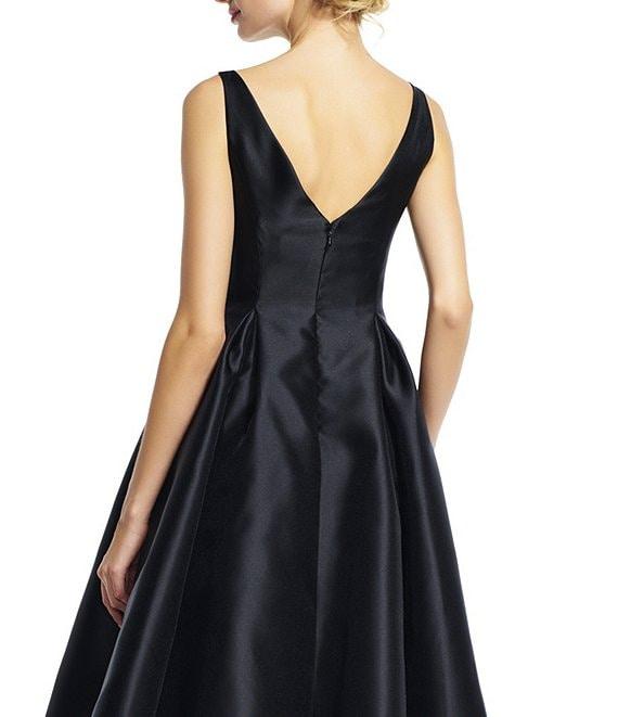 Adrianna Papell Boat Neck Sleeveless A-Line Taffeta Dress Product Image
