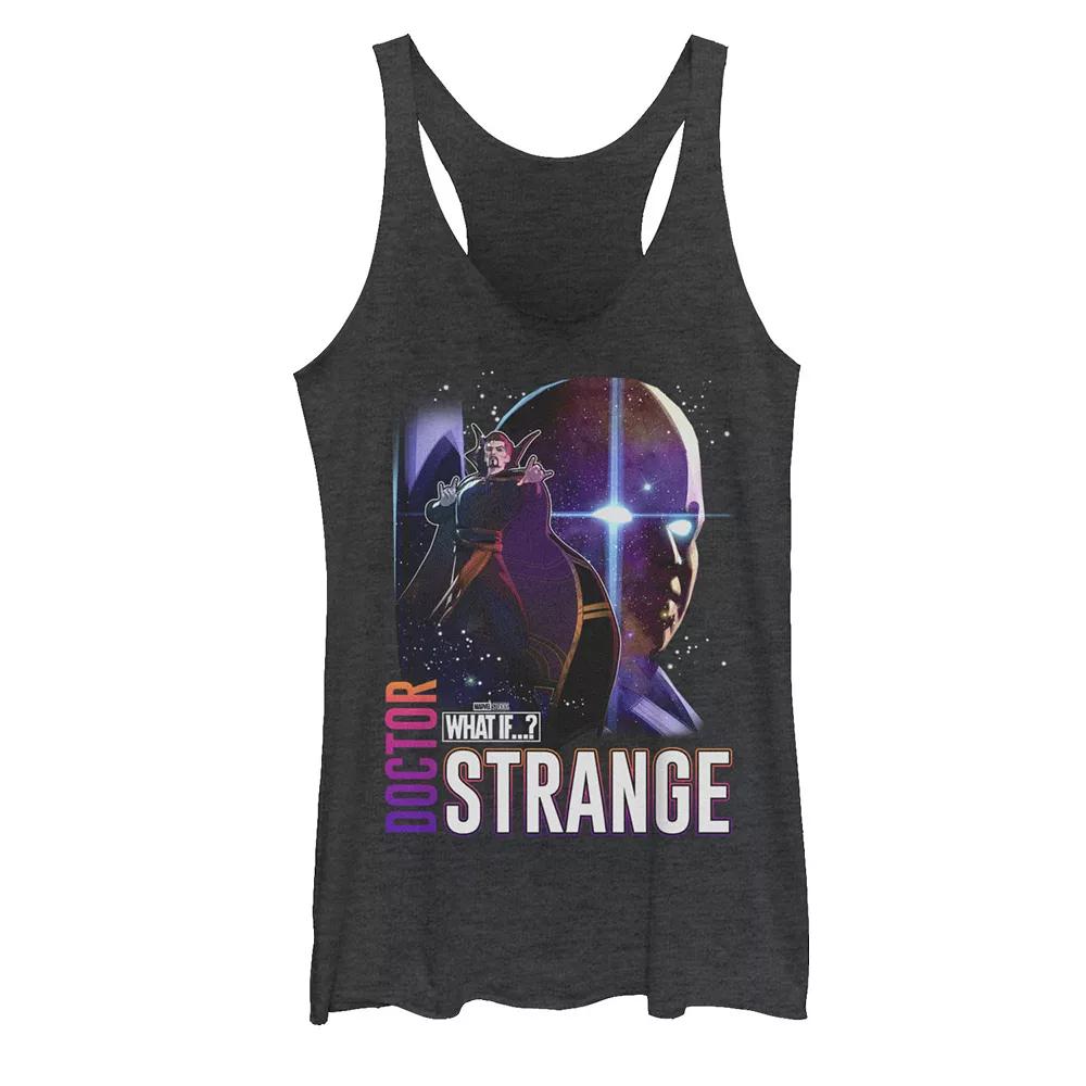 Juniors' Marvel What If Doctor Strange and Watcher Poster Graphic Tank Top, Girl's, Size: Medium, Black Grey Product Image