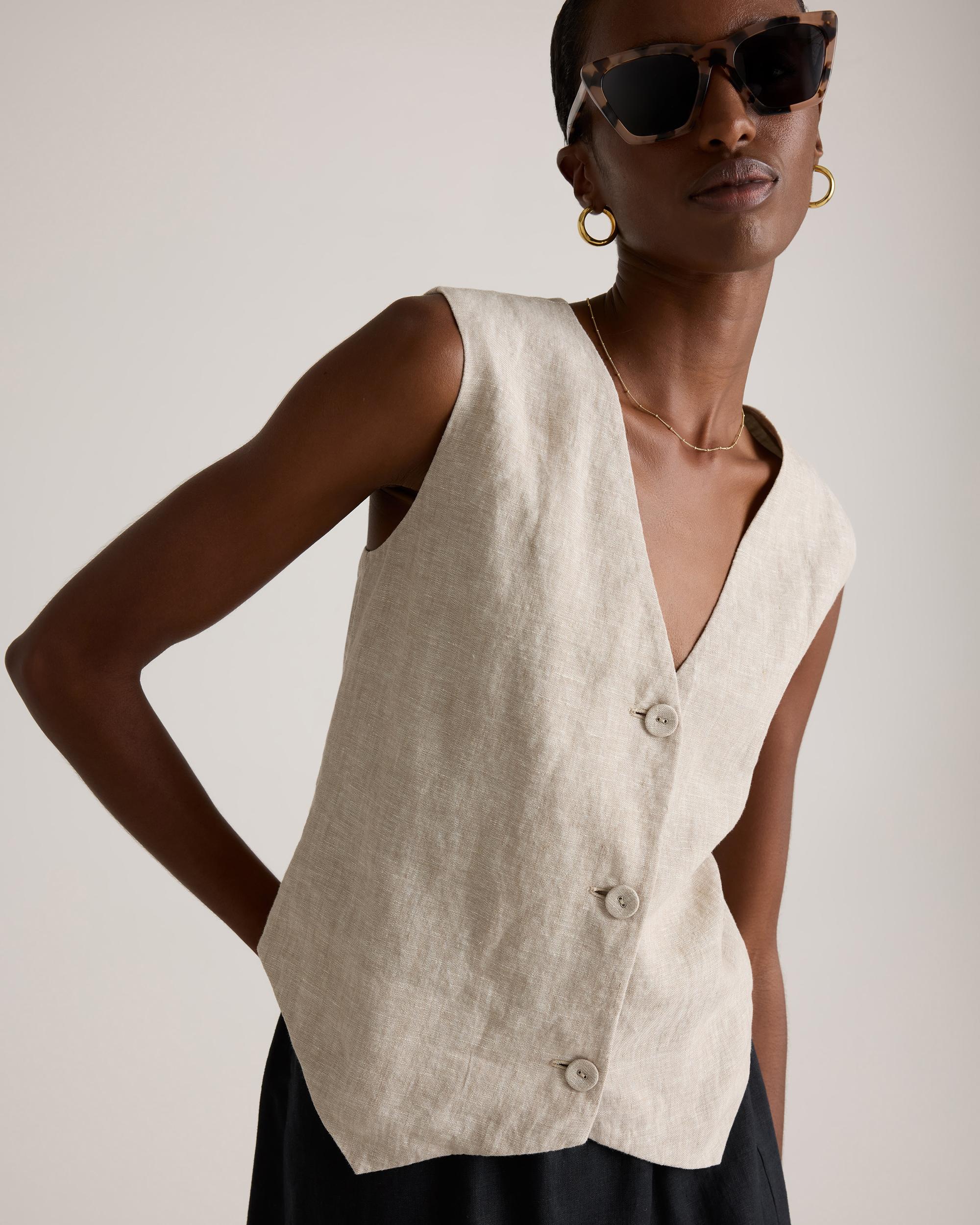 Quince | Women's 100% European Linen Vest Size XS Product Image