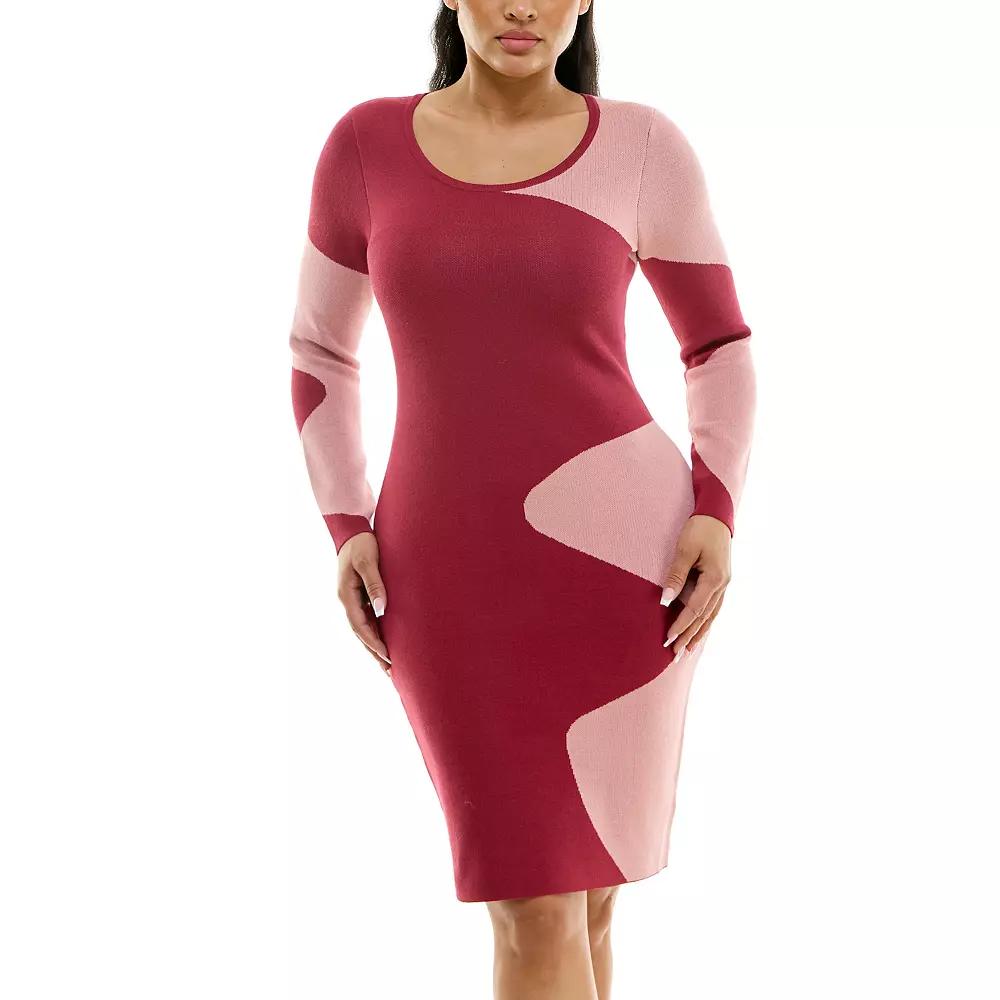 Women's Nina Leonard Colorblock Ribbed Dress,  Product Image