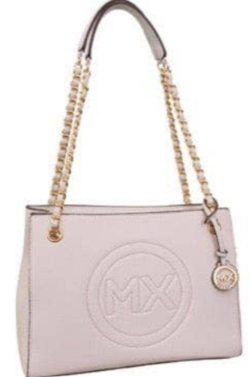 Max Studio Pebble Grain Double Handle Chain Tote Product Image