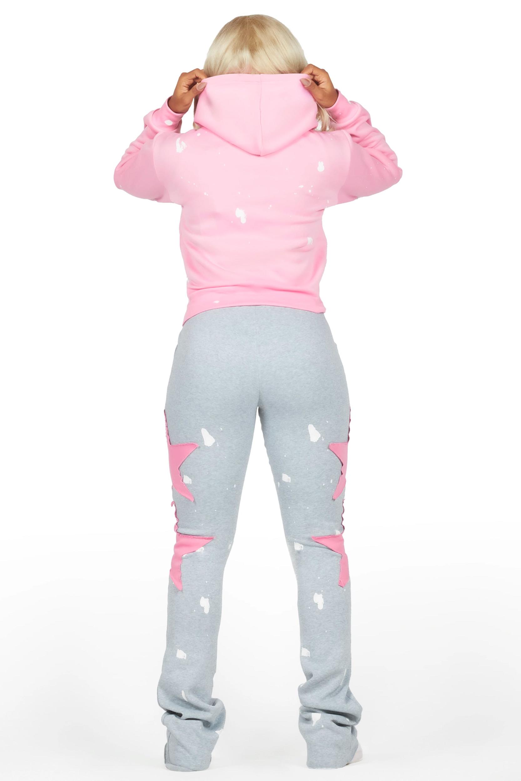 Jaden Pink/Heather Grey Super Stacked Trackset Female Product Image