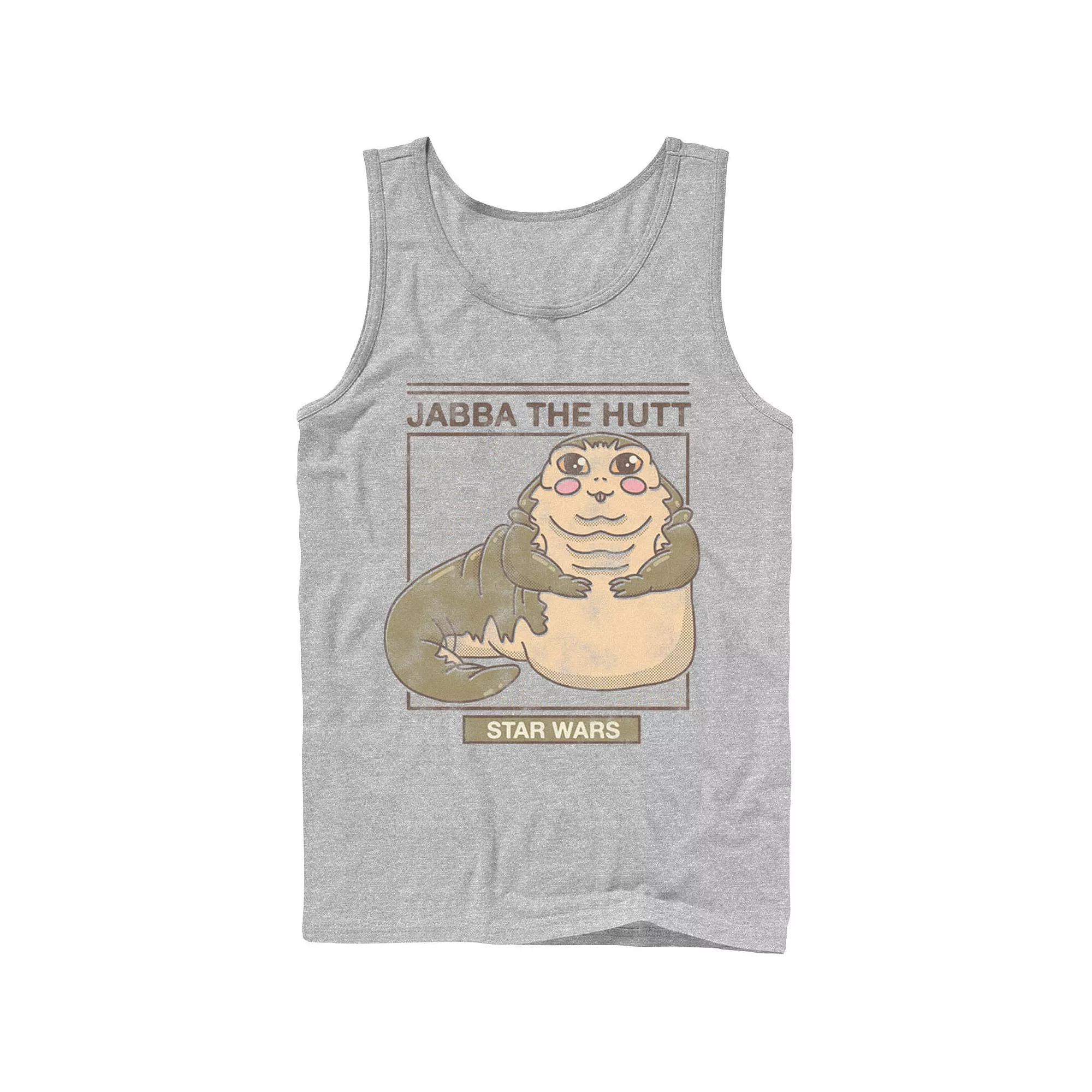 Men's Star Wars Jabba The Hutt Cartoon Cute Portrait Grid Tank Top,  Product Image