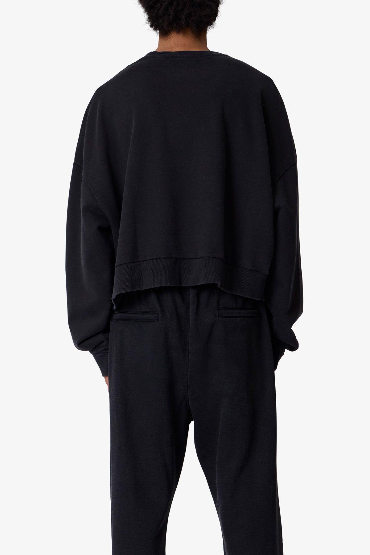 Cropped Crewneck - Washed Black Product Image
