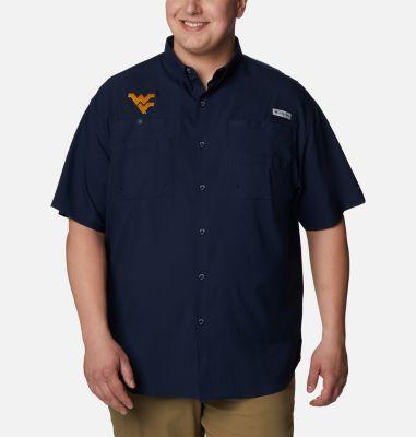 Columbia Mens Collegiate PFG Tamiami Short Sleeve Shirt - Tall - West Virginia- Product Image