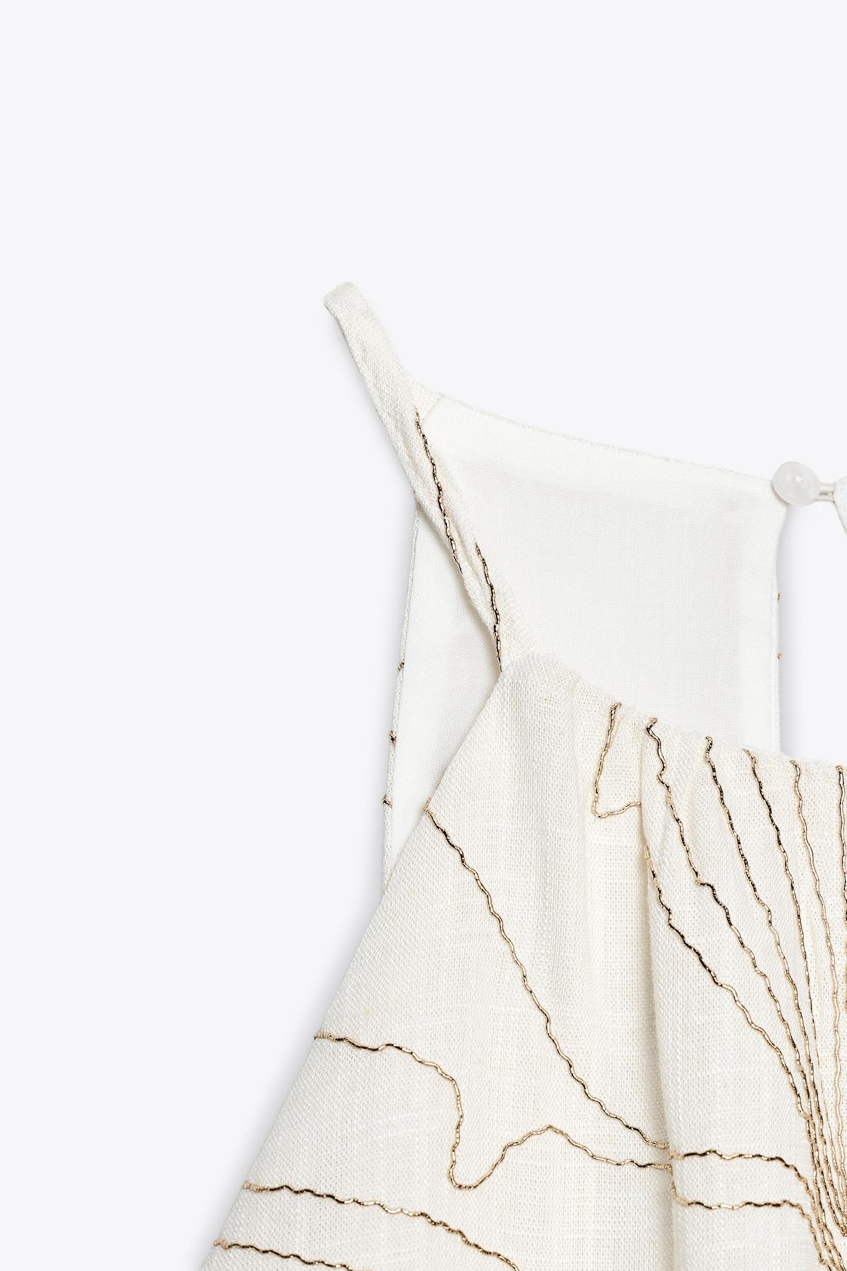 FLORAL EMBROIDERED HALTER DRESS Product Image