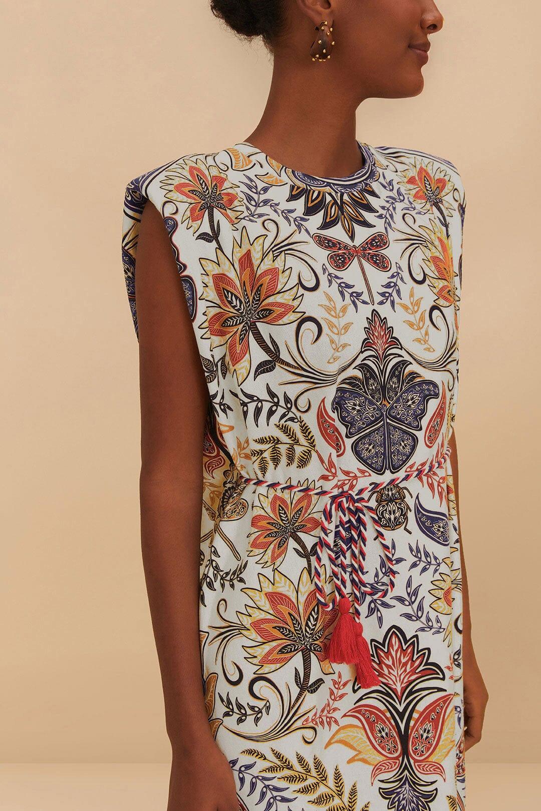 Off-White Boho Glam Midi Dress Product Image