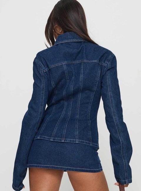 Rider Jacket Blue Denim Product Image