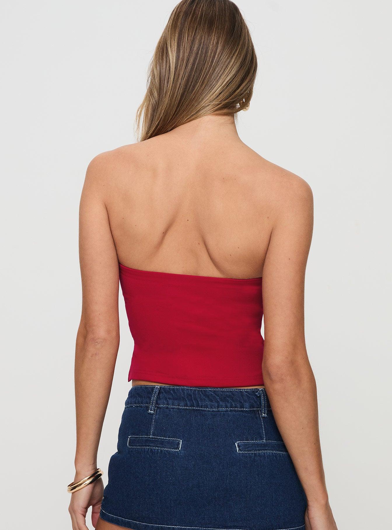 Aurorah Strapless Top Red Product Image