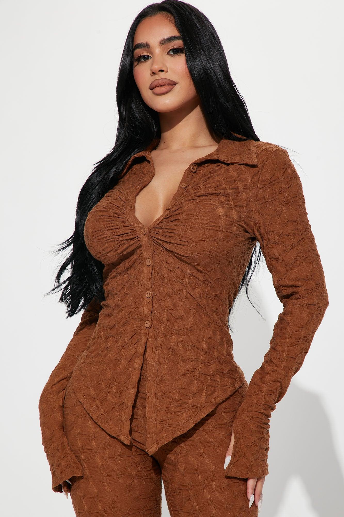 Petite Liliana Pant Set - Brown Product Image