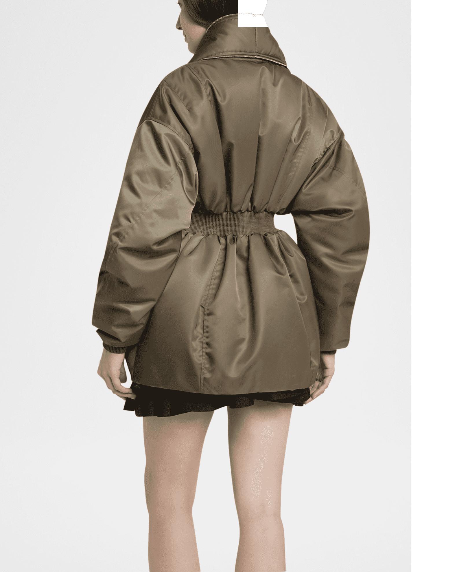 Dual-Zipper Shawl Collar Bomber Jacket Product Image