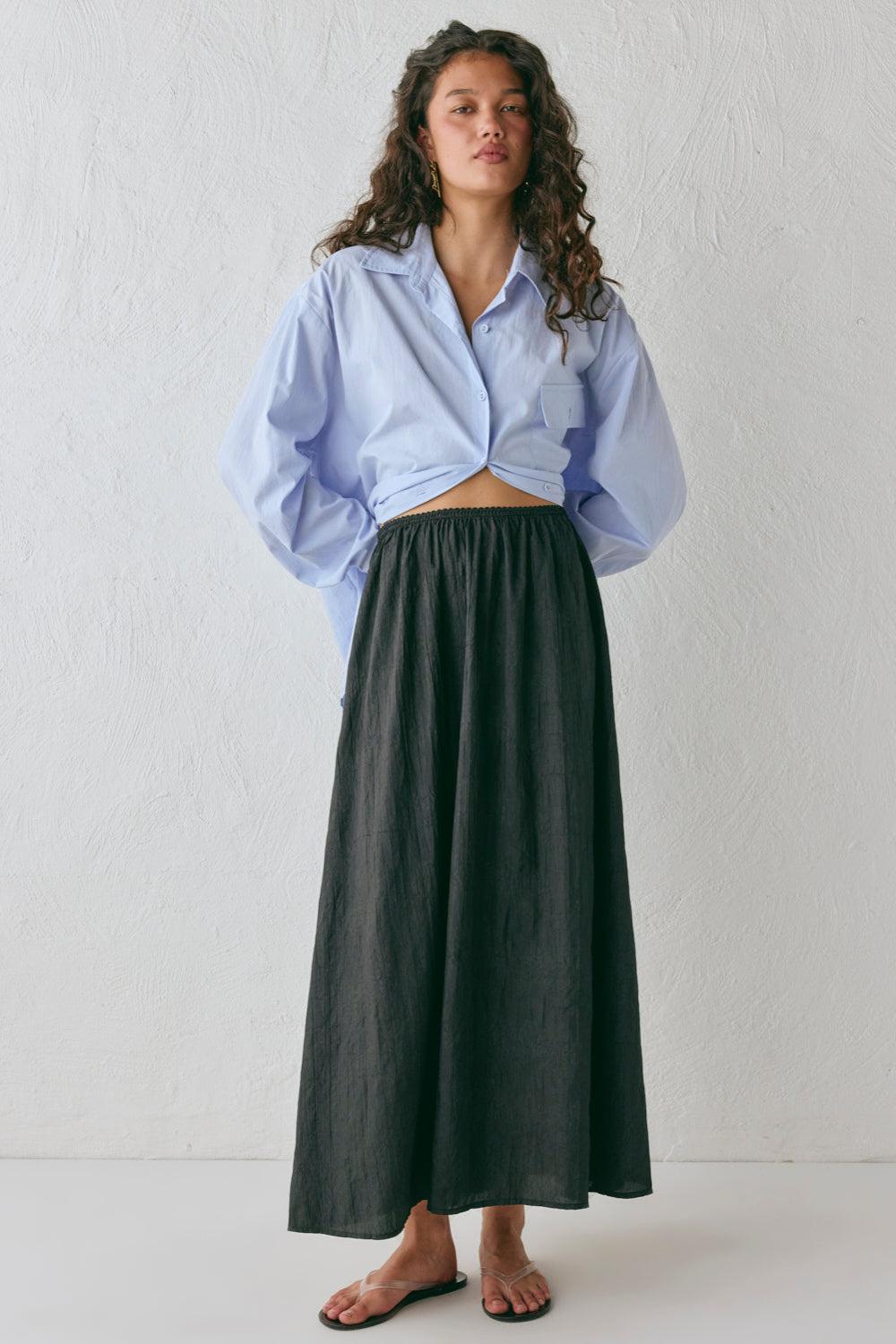 Solara Midi Skirt Black Product Image