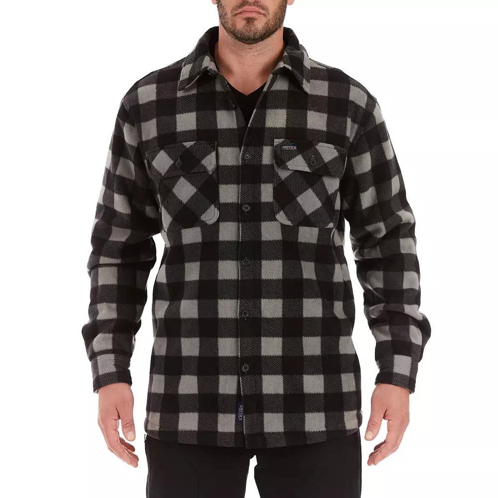 Mens Smiths Workwear Sherpa-Lined Plaid Microfleece Shirt Jacket Product Image