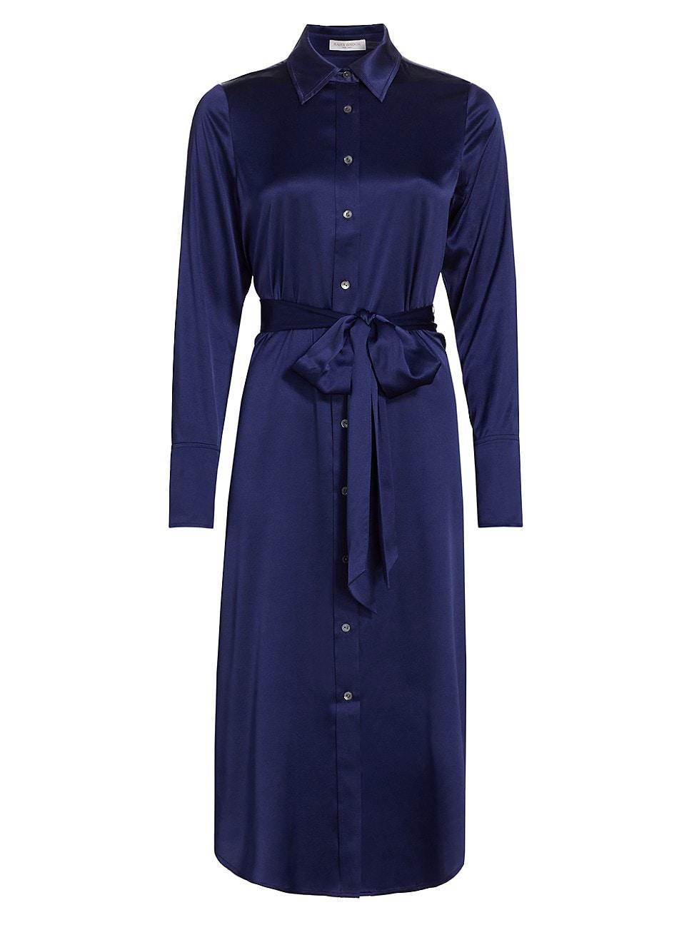 Womens Victoria Stretch Silk Tie-Waist Shirtdress Product Image