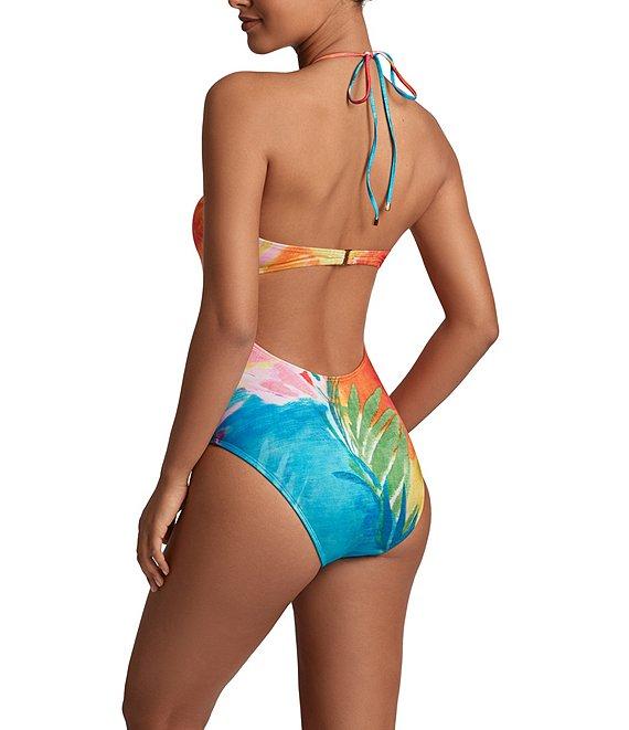 Lauren Ralph Lauren Engineered Paradise Floral Halter Neck One Piece Swimsuit Product Image
