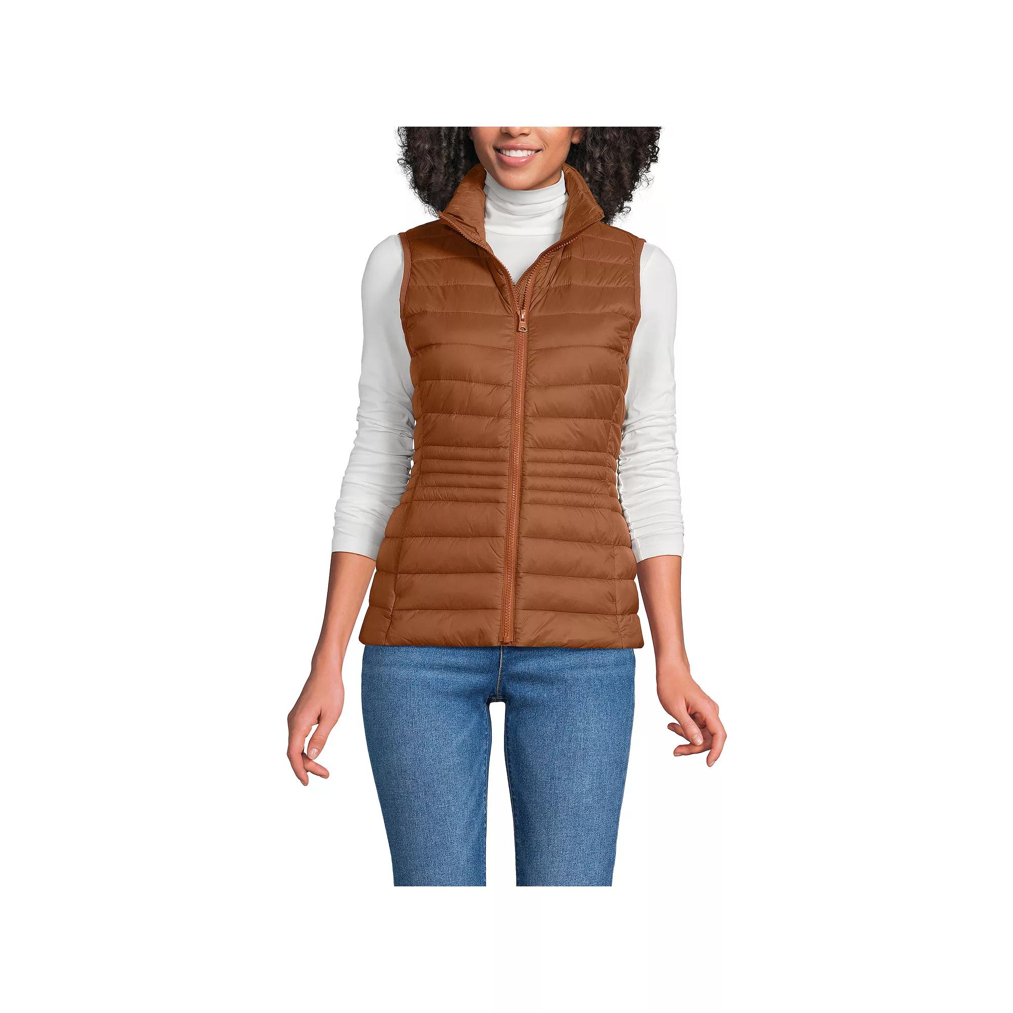 Women's Lands' End Wanderweight Packable Down Vest,  Product Image