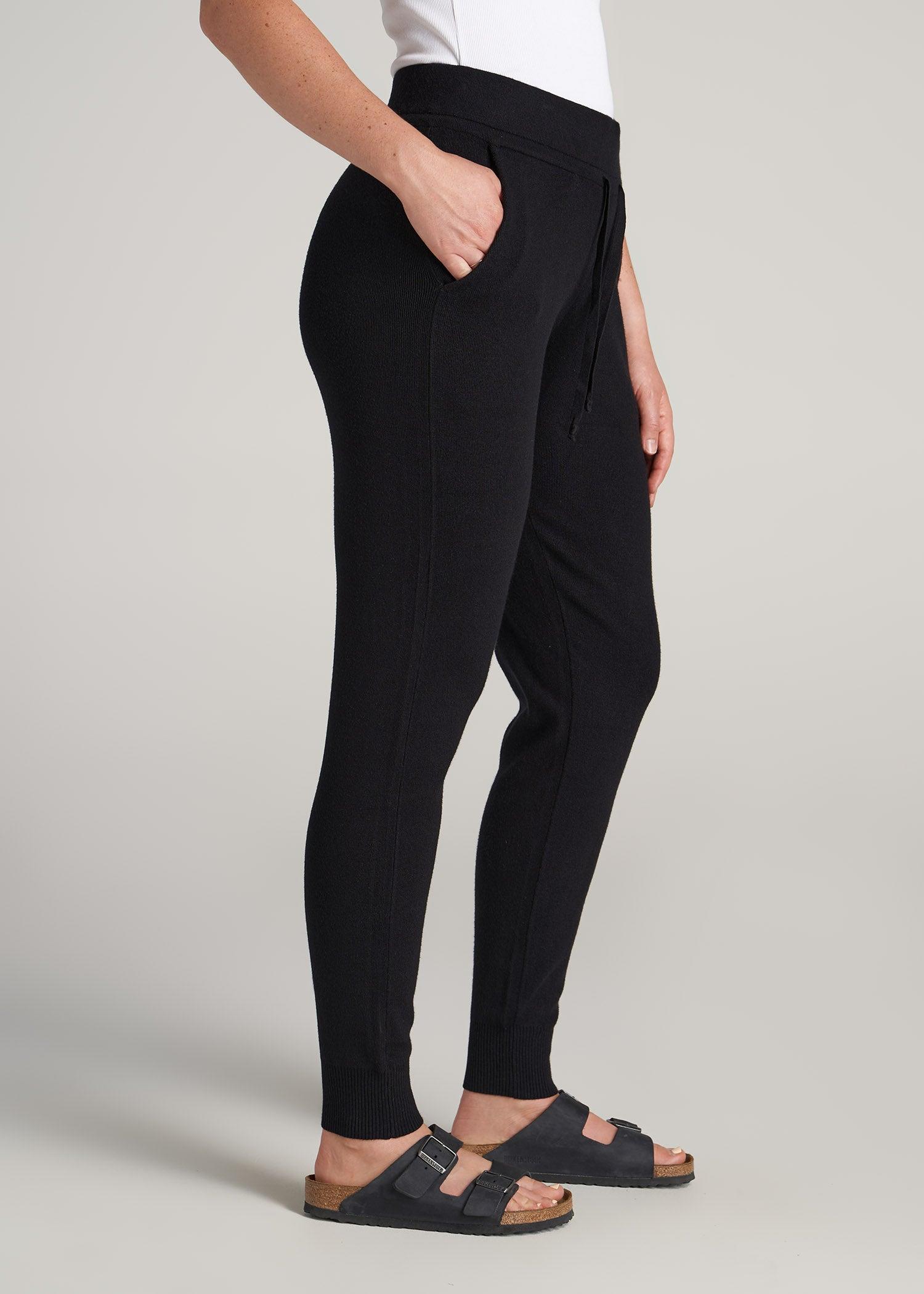 Knit Lounge Joggers for Tall Women in Black Female Product Image