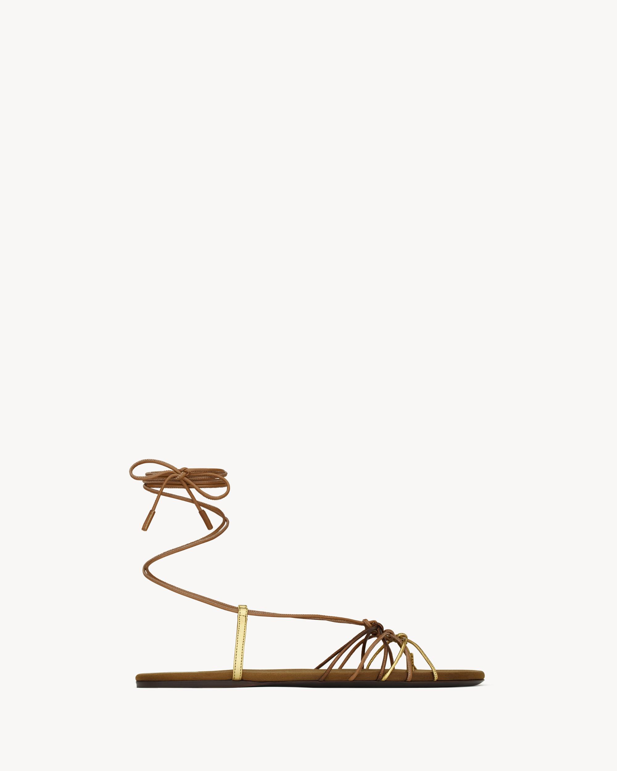 BABYLONE sandals in smooth and metallic leather Product Image