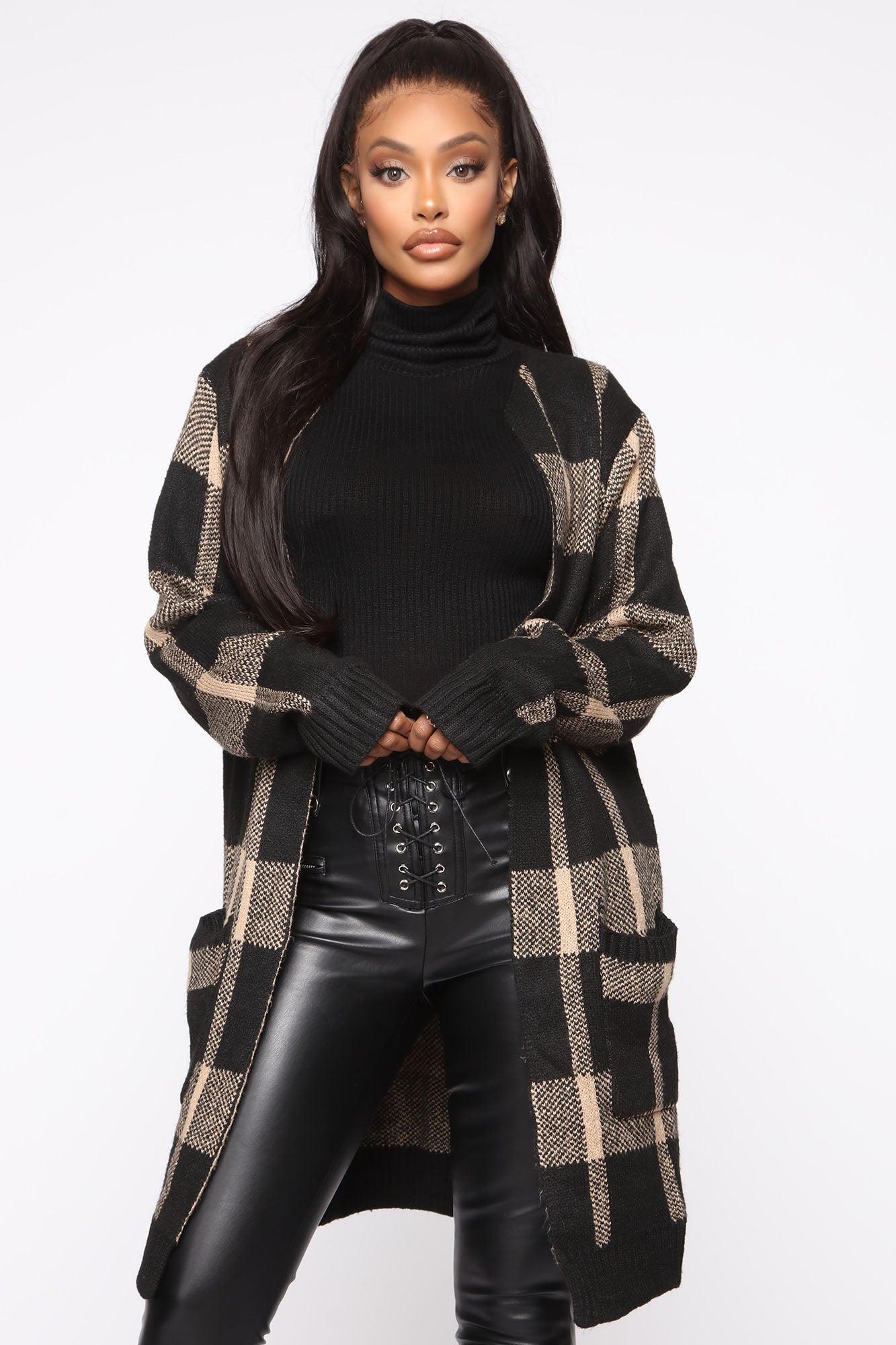 How You Plaid Me Cardigan - Taupe Product Image