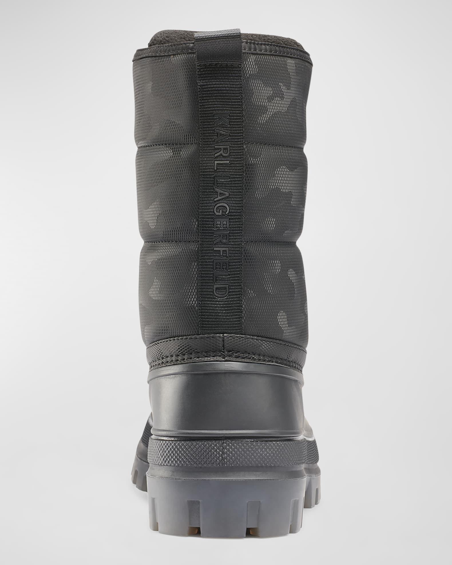 Men's Camo-Print Nylon Lace-Up Winter Boots Product Image