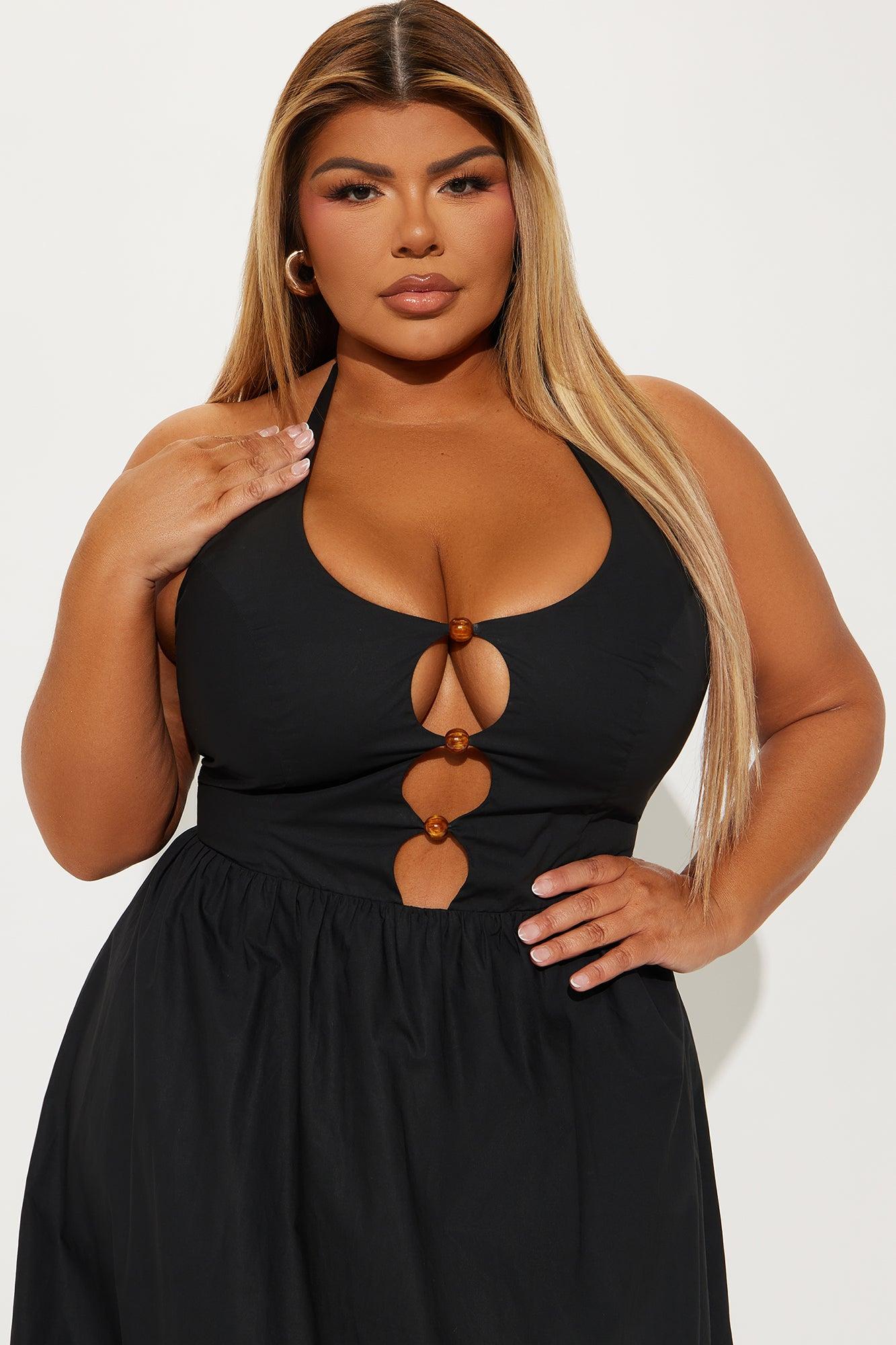 Melinda Poplin Midi Dress - Black Product Image