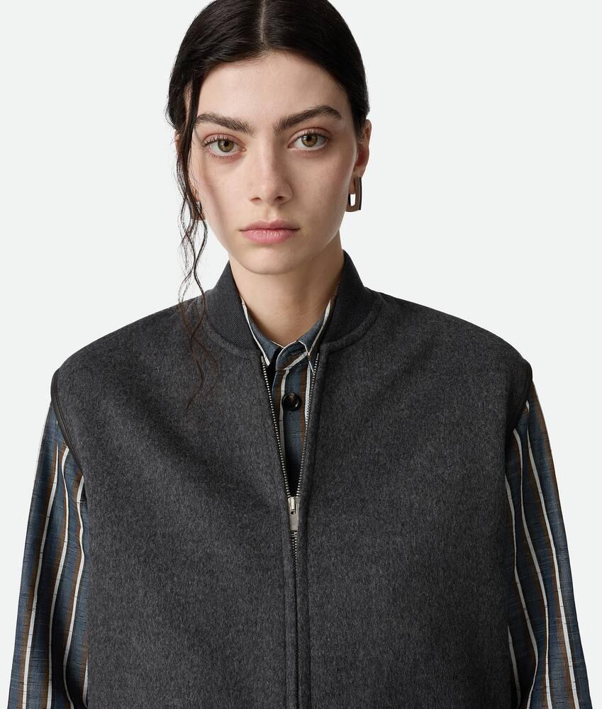 Women's Double Face Wool Gilet in Charcoal melange Product Image