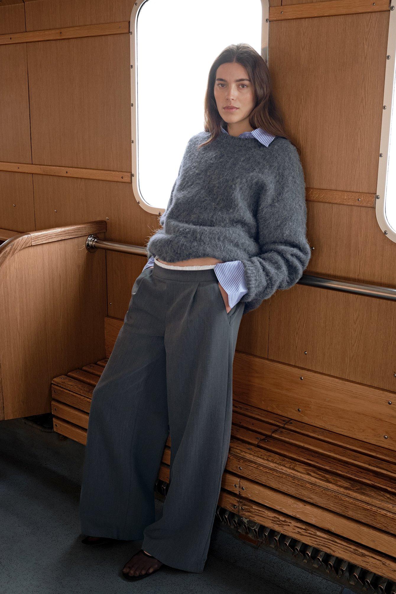 Elastic Cotton Detailed Suit Pants Product Image