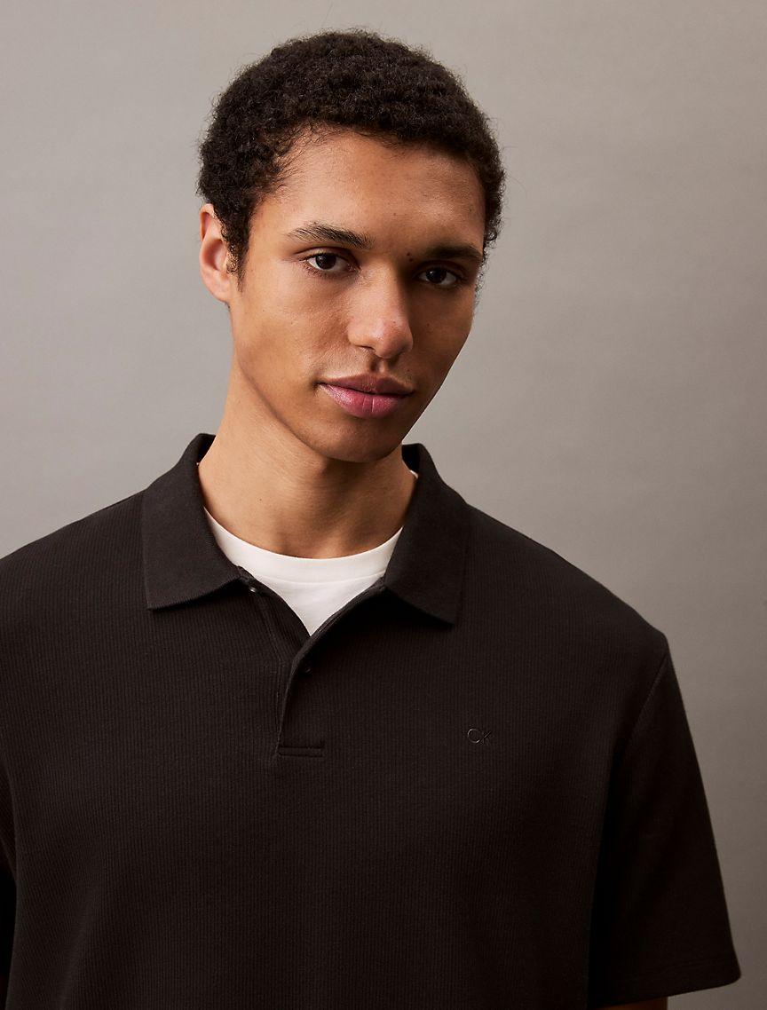 Stretch Fine Rib Polo Shirt Product Image