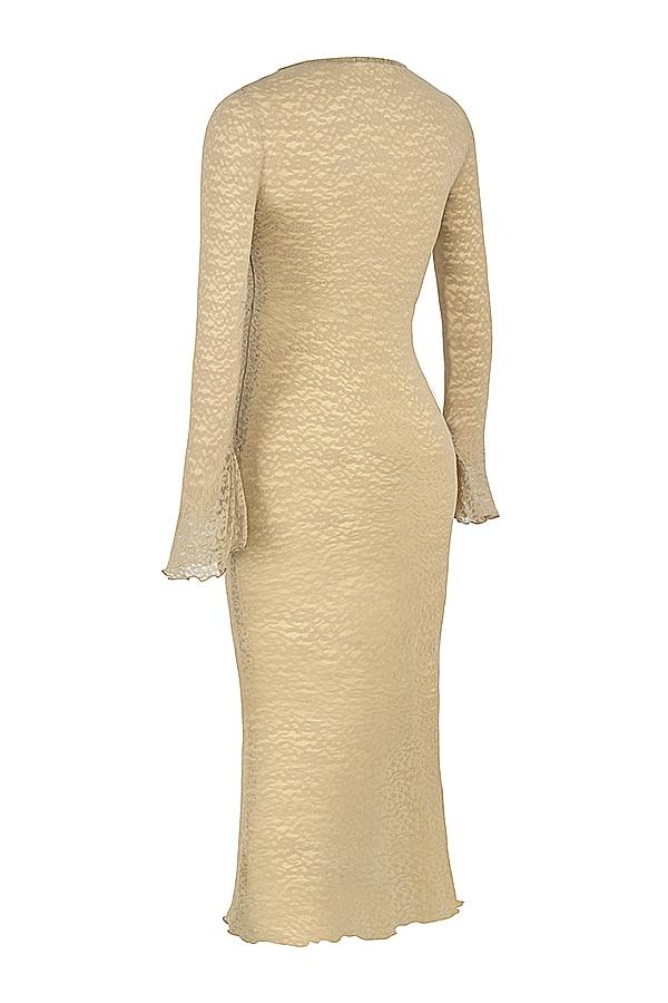 Giovanna  stone floral lace maxi dress Product Image