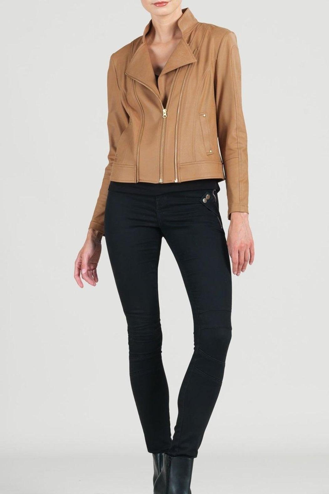 Double-Zip Leather Jacket Product Image