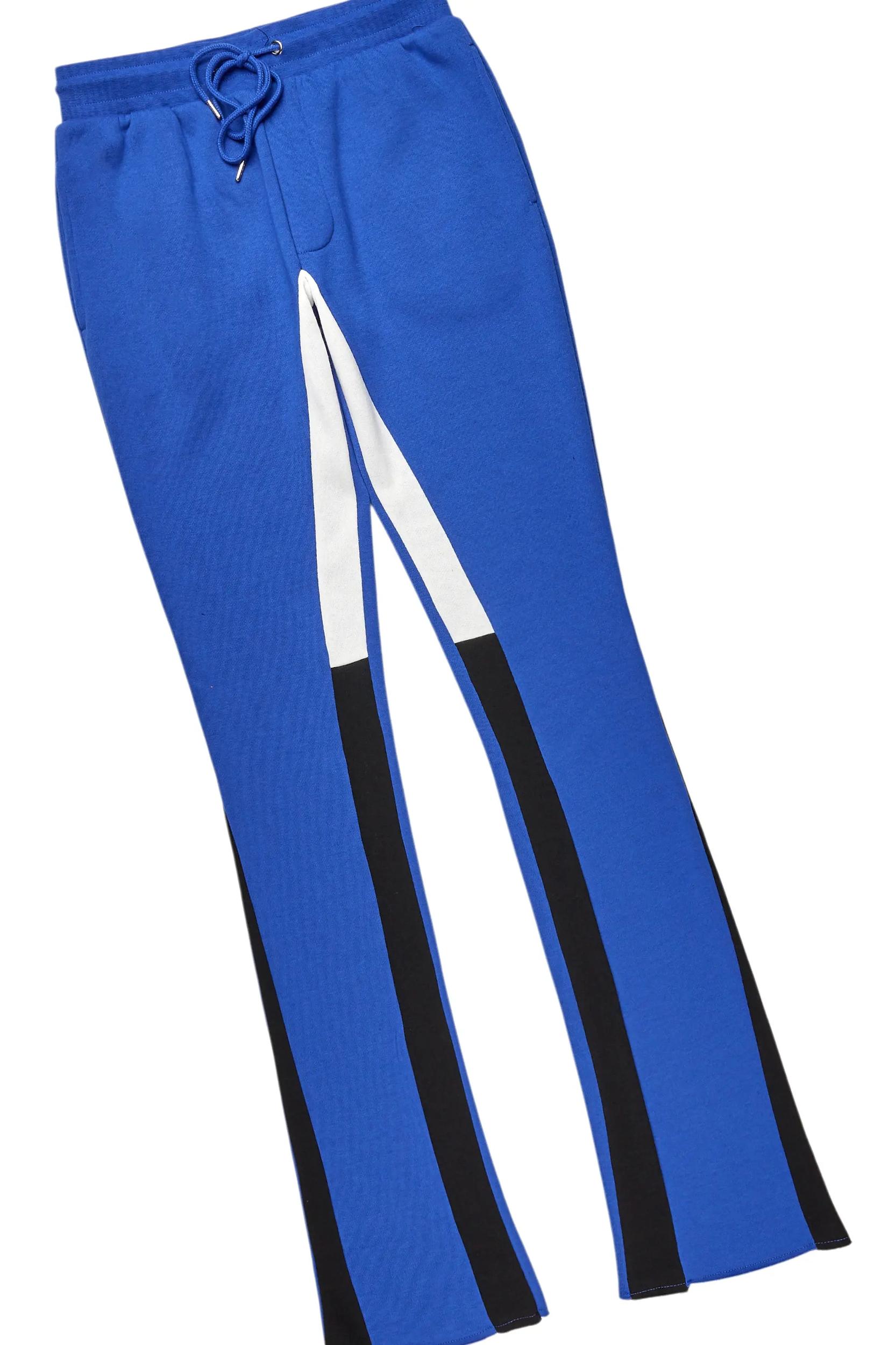 Basic Royal Blue Hoodie/Stacked Flare Track Set Male Product Image