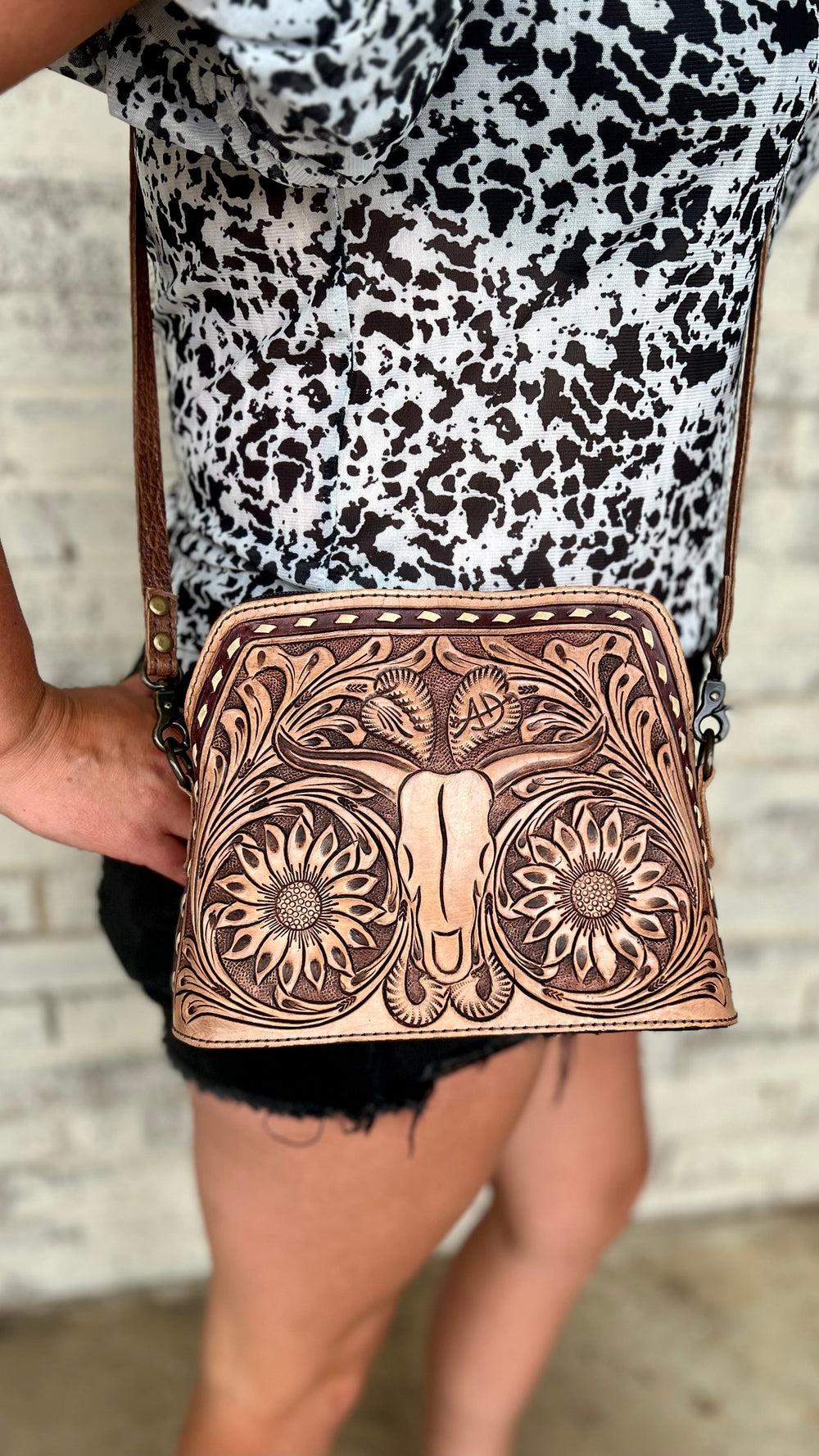 Longhorn Country Tooled Leather Bag Product Image