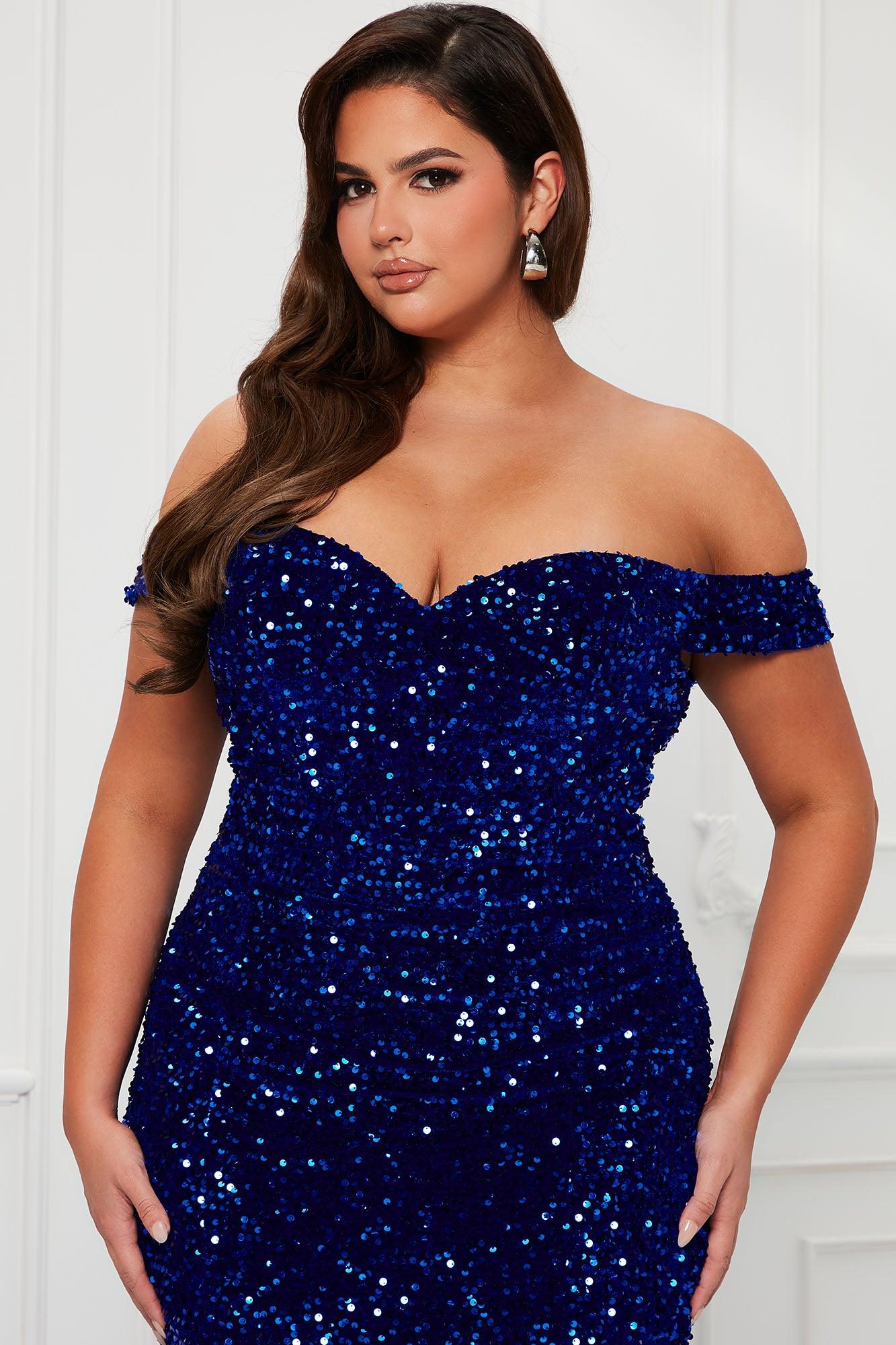 Alora Sequin Maxi Gown - Royal Product Image