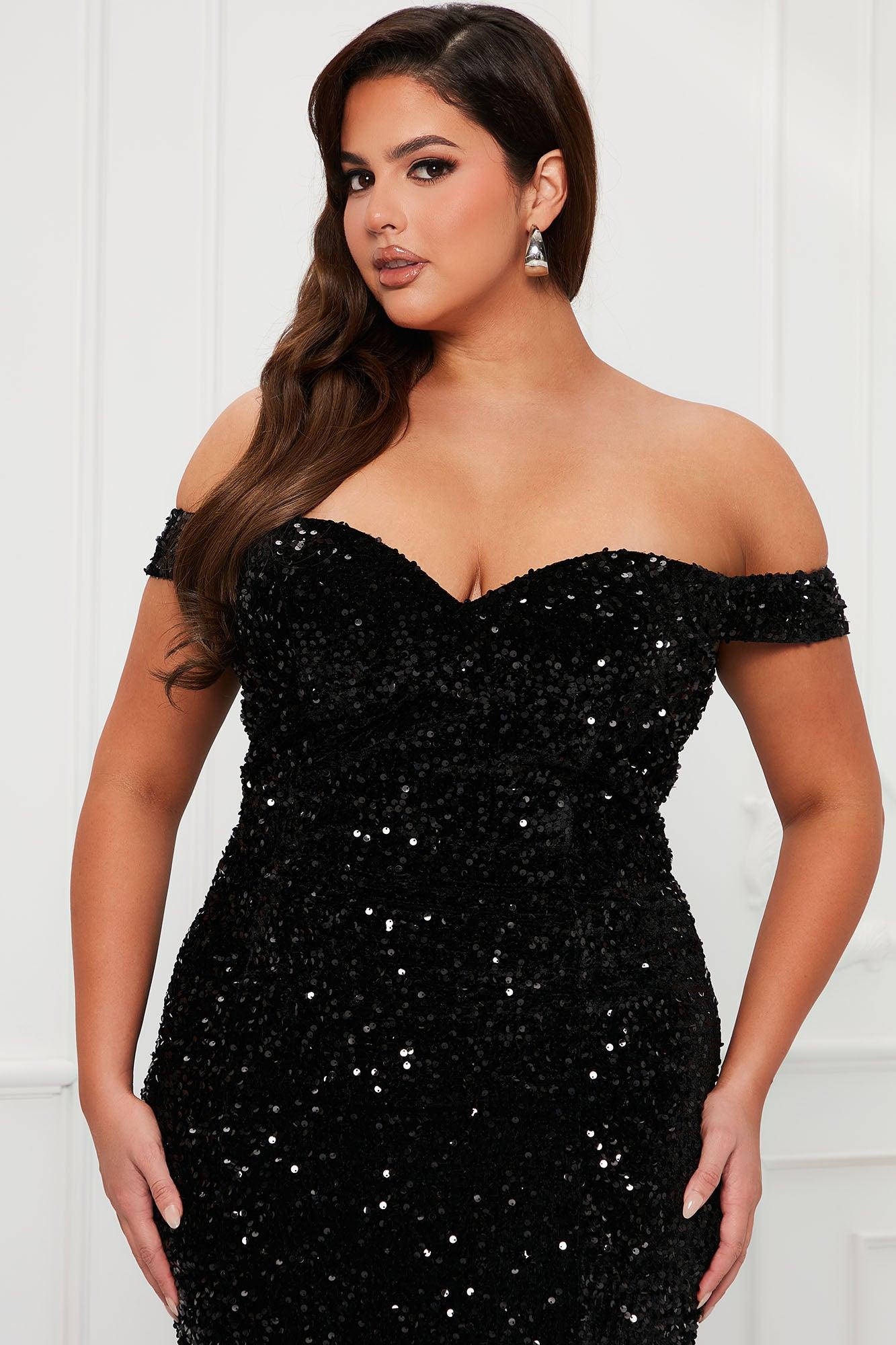 Alora Sequin Maxi Gown - Black Product Image