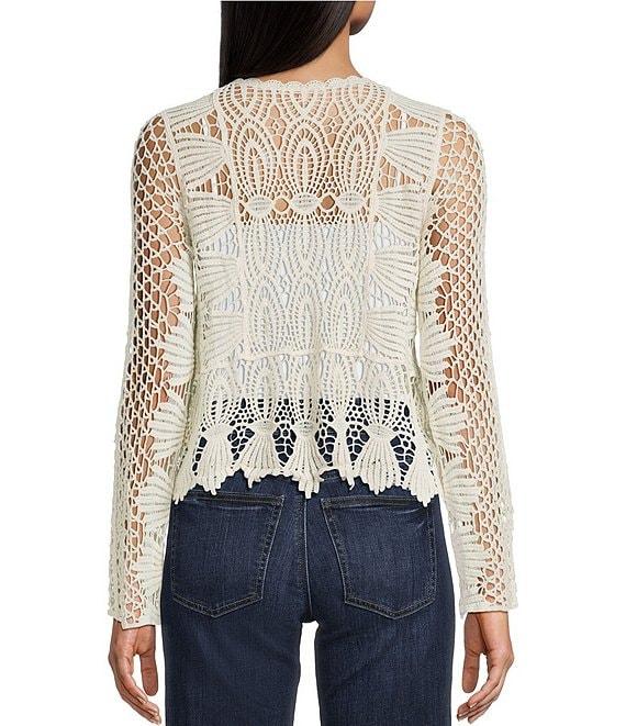 Evolutionary Crochet Long Bell Sleeve Sweater Top Product Image