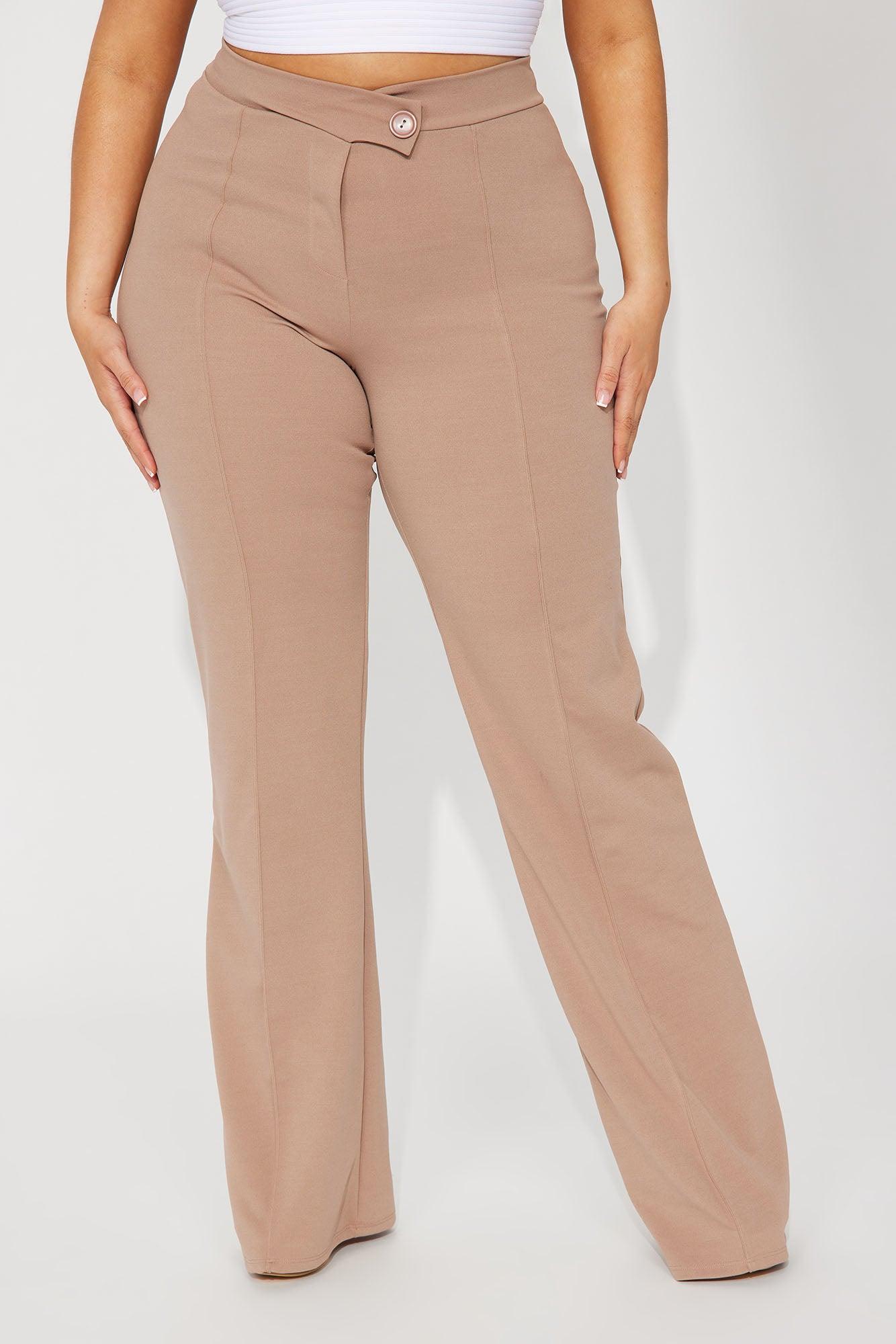 Tall Call It Even Wide Leg Dress Pants - Taupe Product Image
